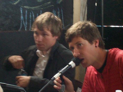 At the interview, Jason Dunn and Daniel Biro. I took this picture and have the permission from myself to use it