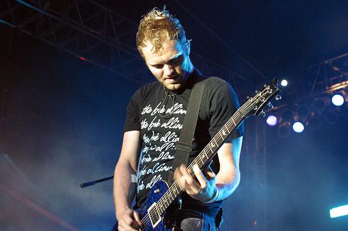 Ben Kasica playing with the rest of the Skillet band Live.