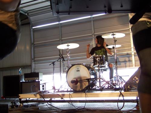 Drummer drumming. I took this pic.