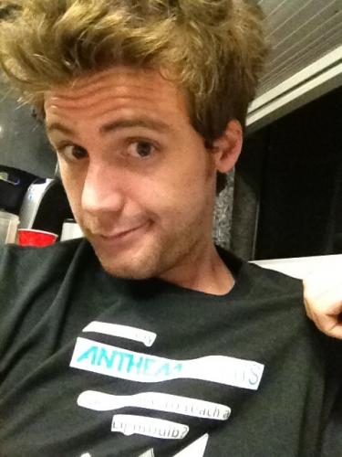 Caleb wearing THE shirt!