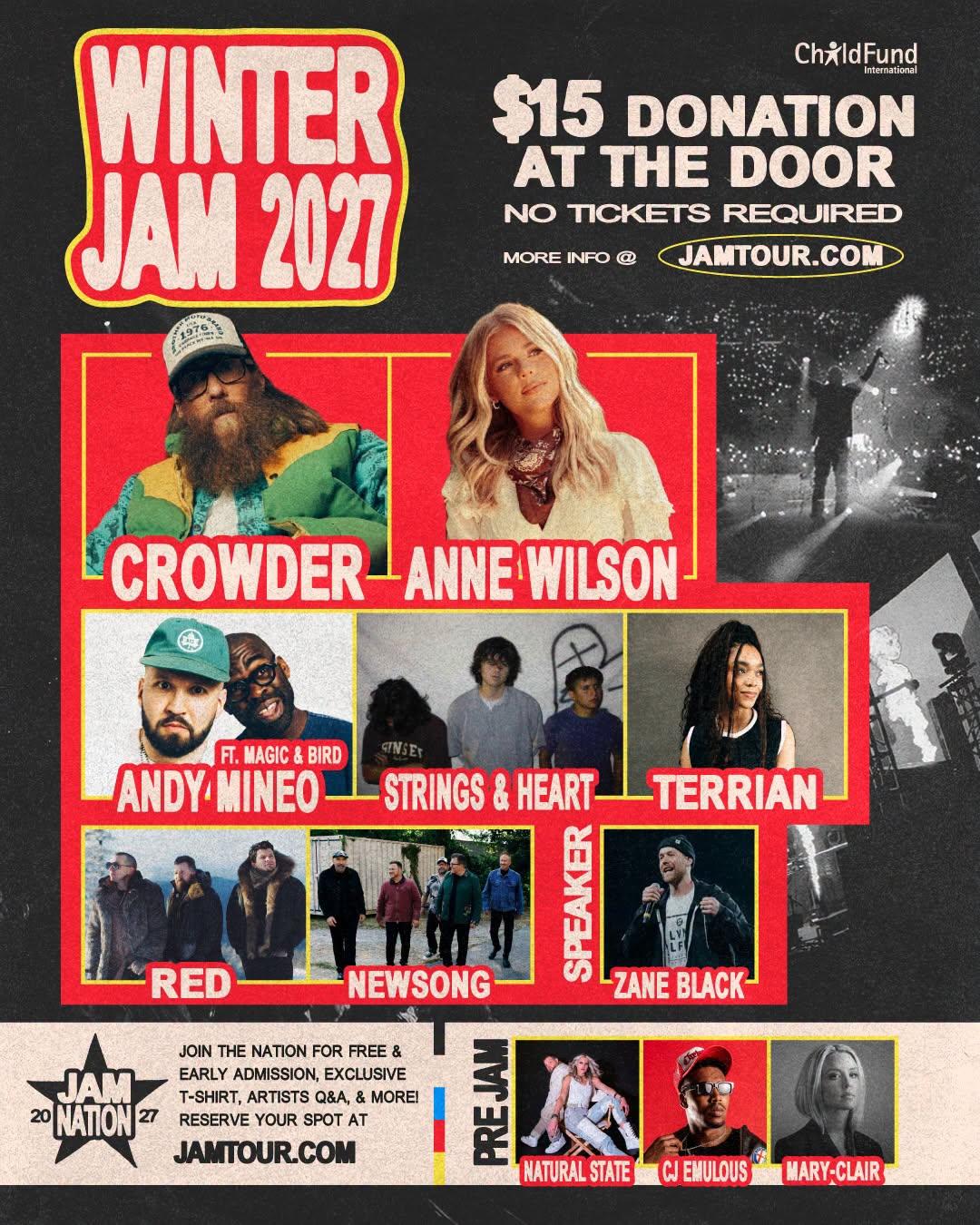 Winter Jam 2027 Announces Lineup Featuring Crowder, Anne Wilson and More — NewReleaseToday